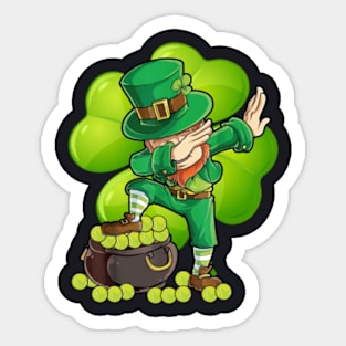 Dabbing Leprechaun Funny Stpatricks Day Tennis Ball Sticker